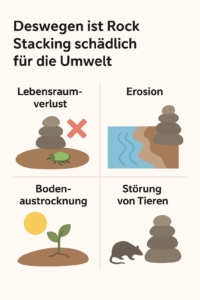 Rock Stacking Umweltschäden Infografik